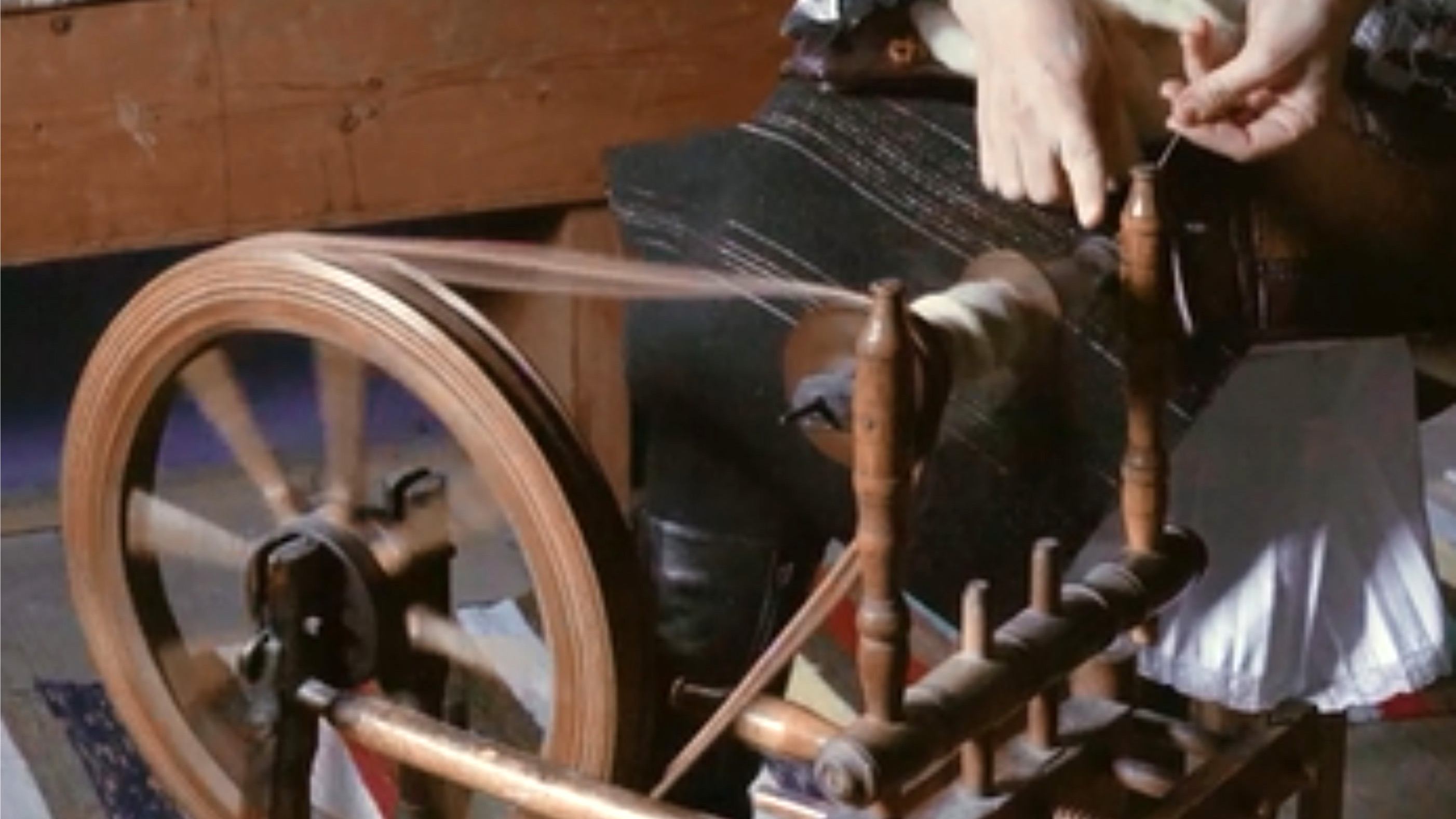 Wool wheel spinning 2