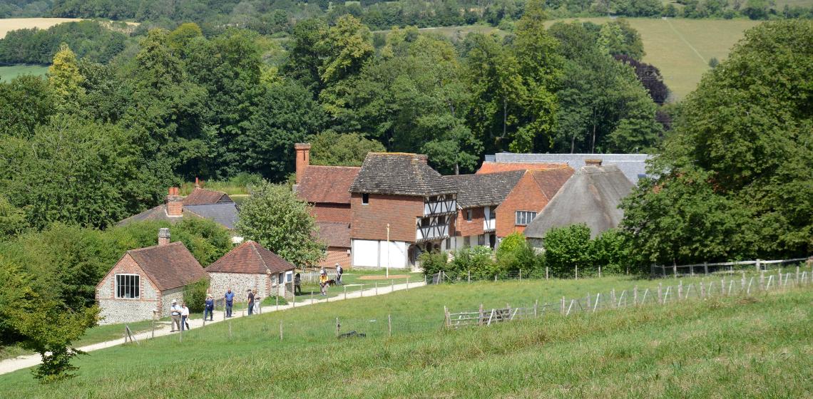 Image: View on the 'village' around the market square at the heart of the Weald and Downland Living Museum in Singleton. Image by: By DimiTalen - Own work, CC0, https://commons.wikimedia.org/w/index.php?curid=81428998