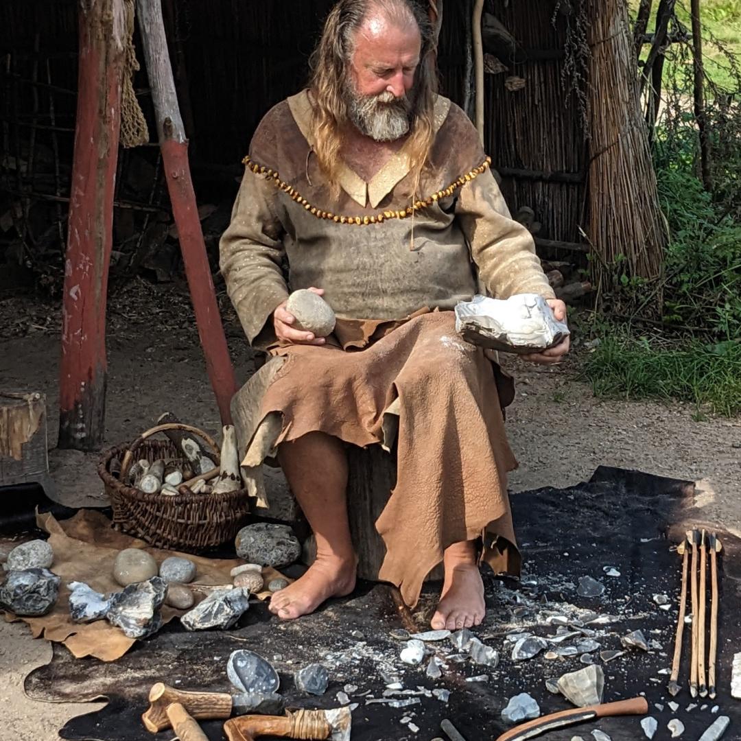 Flint Knapping in the Stone Age Park Dithmarschen